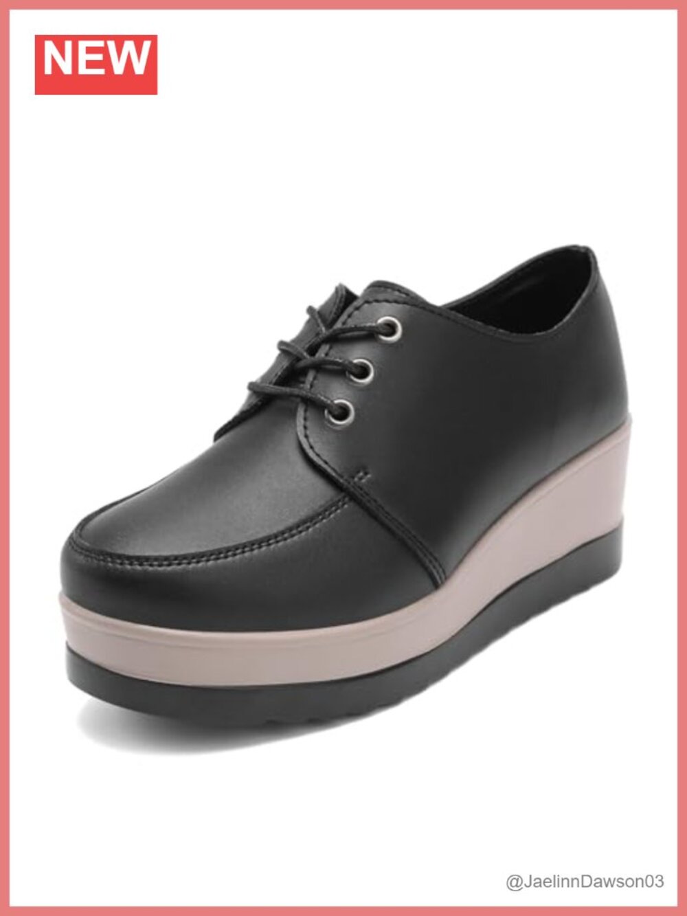 Faux Leather Chunky Wedge Loafers for Women Slip-On Comfort